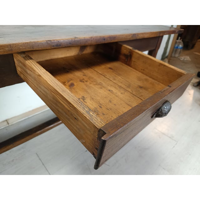 Oak and Walnut Farmhouse Table For Sale - Image 15 of 18