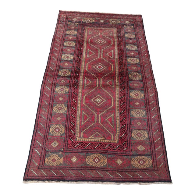 Baluch Tribal Wool Rug 4x7 For Sale