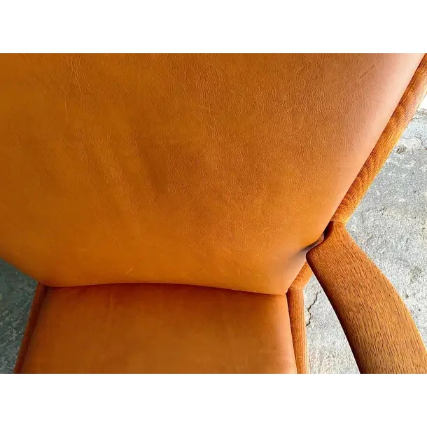 Brown Vintage Hans Wegner Ap-16 Lounge Chair in Oak & Cognac Leather, 1951 For Sale - Image 8 of 12
