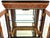 A Vintage Style Double Glass Mirrored Burl Curio Inlaid Marquetry Made in Italy For Sale - Image 9 of 11