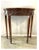 Smith & Watson Federal style demilune console table with satinwood inlay, an elegantly carved apron and tall square and...