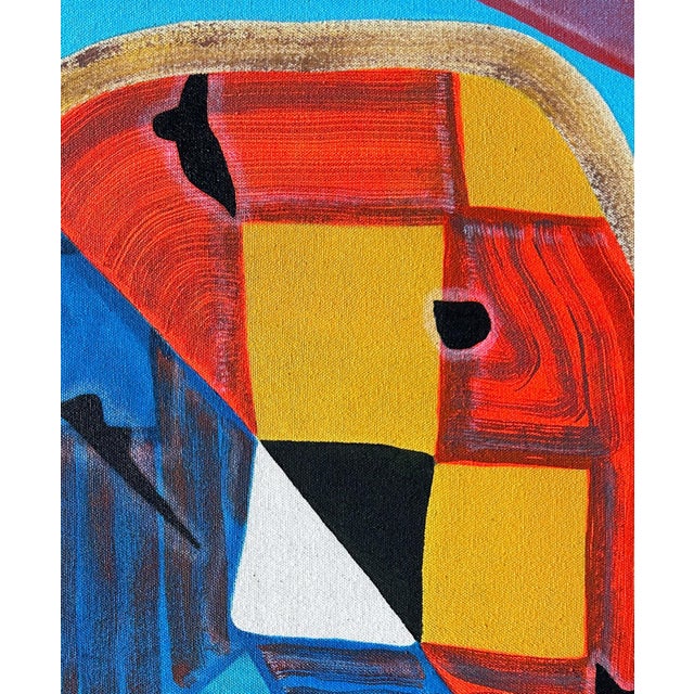 Textile Max Manning “Untitled (CVS272)” Contemporary Red, Blue, & Yellow Geometric Abstract Painting, 2024 For Sale - Image 7 of 8