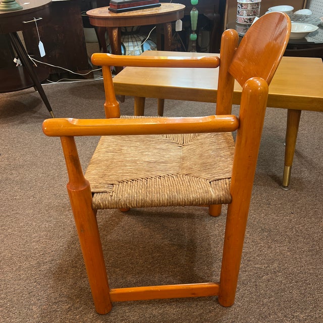 Sienna 1960s Vintage Sculptural Chair Hank Lowenstein Padova Chair Rush Seat For Sale - Image 8 of 11