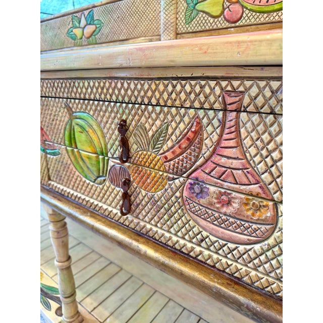 Vintage Hand Crafted Mexican Console and Mirror Set by Diseños Caaesa For Sale - Image 10 of 13