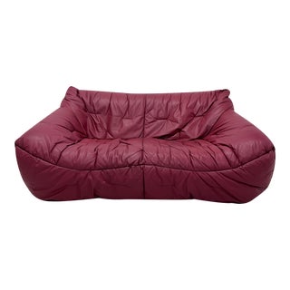 Hans Hopfer Informel Leather Sofa for Roche Bobois, 1970s For Sale