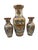 Vintage 3-piece Satsuma-style ceramic vase set. This matching trio features one large center presentation vase and two...