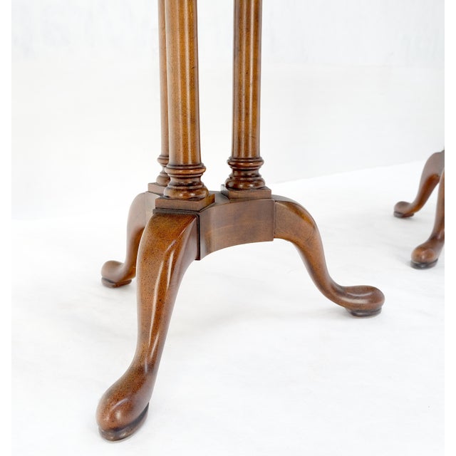 Pair Gallery Burl Wood Top Tripod Bases Side End Occasional Lamp Tables Stands For Sale - Image 12 of 14