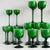 Vintage circa 1970s Carlo Moretti Italian drinking glasses in emerald green cased with white glass interiors. A set of 36...