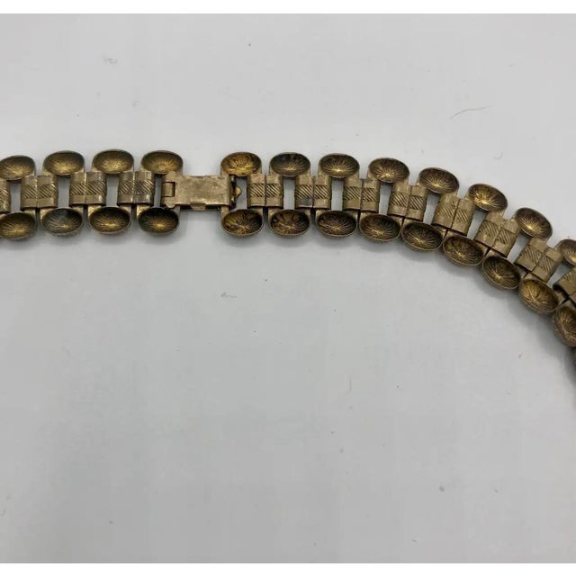 Metal Mid-Victorian Floral Repoussé Bookchain Festoon Necklace, Circa 1850–1880 For Sale - Image 7 of 7