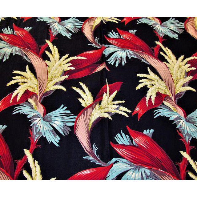 1930's Tropical South Beach Vintage Barkcloth Fabric Drape Chairish
