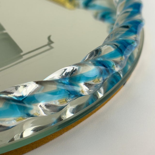 Vintage Venetian Glass Mirror Tray, Italy, 1950s For Sale - Image 15 of 17