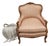 Vintage Meyer Gunther Martini French-Style Bergère Chair in Blush Stripe For Sale