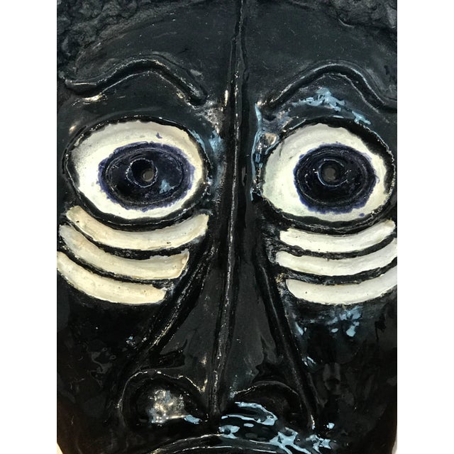 Mid Century Pottery African Mask in the Style of Wiener Werkstatte For Sale In West Palm - Image 6 of 12