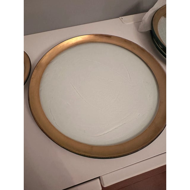 Transparent 1990s Annieglass, 4 12" Dinner Plates or Chargers, Roman Vintage, Signed and Dated For Sale - Image 8 of 8