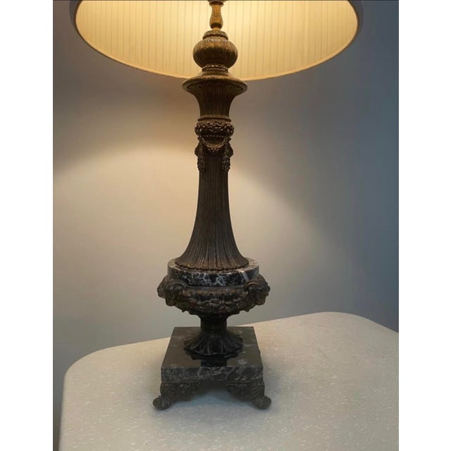 Mid-Century Modern 1960s Mid-Century Black Modern Marble Turner Table Lamp - New Old Stock For Sale - Image 3 of 9