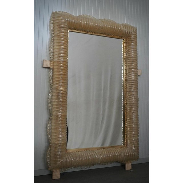 Gold Illuminated Golden Murano Glass and Brass Wall Mirror, 2000 For Sale - Image 8 of 13
