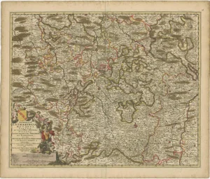 Hand-Colored Map of Lorraine and Barrois by Frederik De Wit, 1688