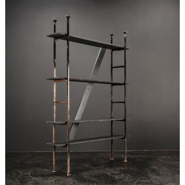 Architects Metal and Wood Shelf, 1920s For Sale - Image 12 of 18