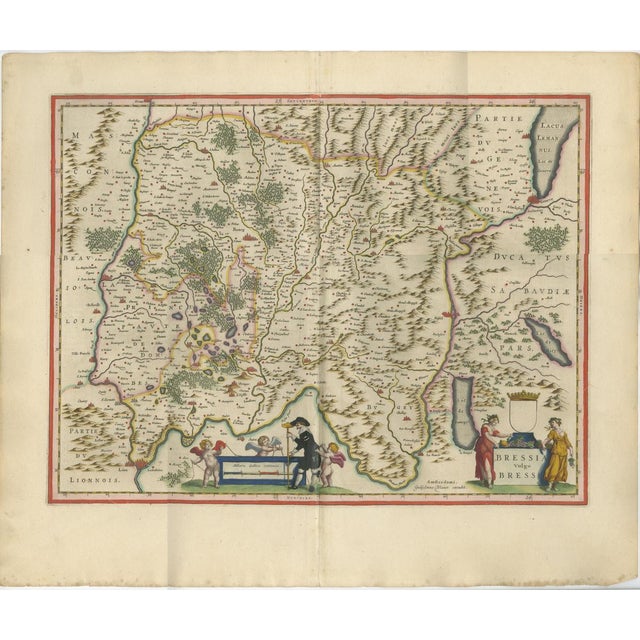 Antique Blaeu Map of Bresse & Dombes, 1642 For Sale - Image 9 of 9