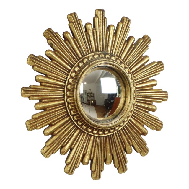 Vintage Gilt Sunburst Mirror, 1960s For Sale