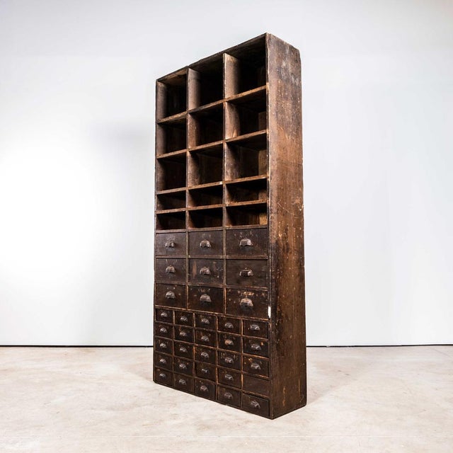 Tall French Workshop Shelving Unit, 1940s For Sale - Image 4 of 9