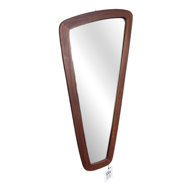 Danish Organic-Shaped Teak Mirror, 1960 For Sale