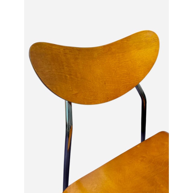 Late 20th Century Mid-Century Modern Danish Bentwood and Chrome Chair For Sale In Los Angeles - Image 6 of 6