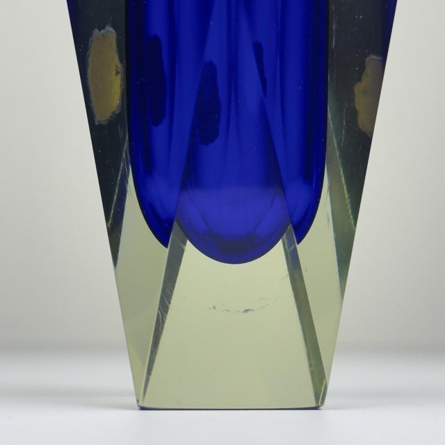 Vintage Sommerso Blue Murano Vase, Italy, 1970s For Sale - Image 7 of 18