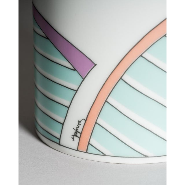 Vintage Century New Wave Porcelain Vase and Bowl Set by Tapio Wirkkala & Dorothy Hafner for Rosenthal Studio-Line, Germany, 1980s, Set of 2 For Sale - Image 12 of 18