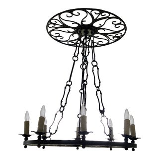 Spanish Style Iron Chandelier For Sale