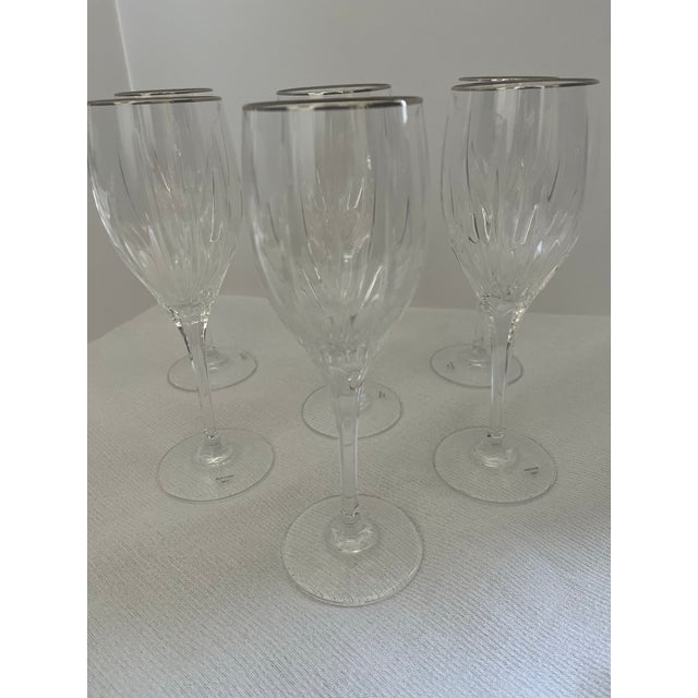 Vintage 1980’s Mikasa Arctic Lights Crystal Water Goblets Set of Six For Sale In Indianapolis - Image 6 of 9