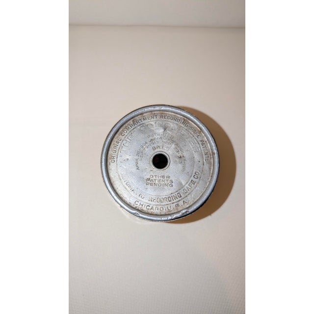 1910s Antique Nickel Plated Brass Bank For Sale - Image 5 of 8
