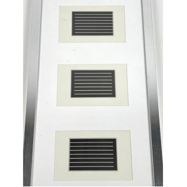 Donald Judd Donald Judd "The Last Editions" Miniature Abstract Prints on Vellum Set of 3, Framed, Brooke Alexander Gallery Nyc For Sale - Image 4 of 10