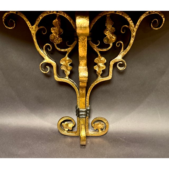 Early 20th Century American Arts & Crafts Bronze and Iron Wall Brackets, Pair For Sale In New York - Image 6 of 11