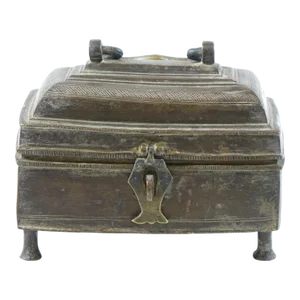 19th Century Antique Persian Brass Jewelry Box