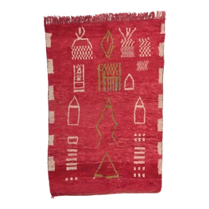 Vintage Red Boujad Moroccan Rug - 05'03 X 07'08