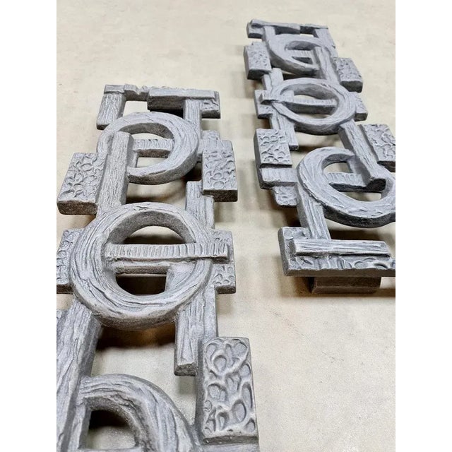 Brutalist Cast Iron Wall Decoration, 1950s For Sale - Image 6 of 7