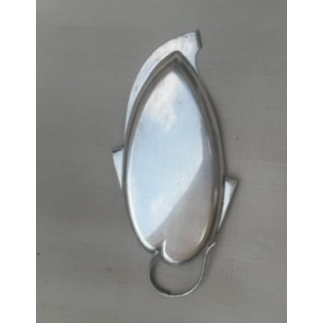 Silver 1950s Danish Modern "Ingrid" Celery Tray | Three Crowns Silversmiths For Sale - Image 8 of 9