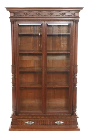 19th Century French Chaleyssin Freres Hand Carved Walnut Cabinet