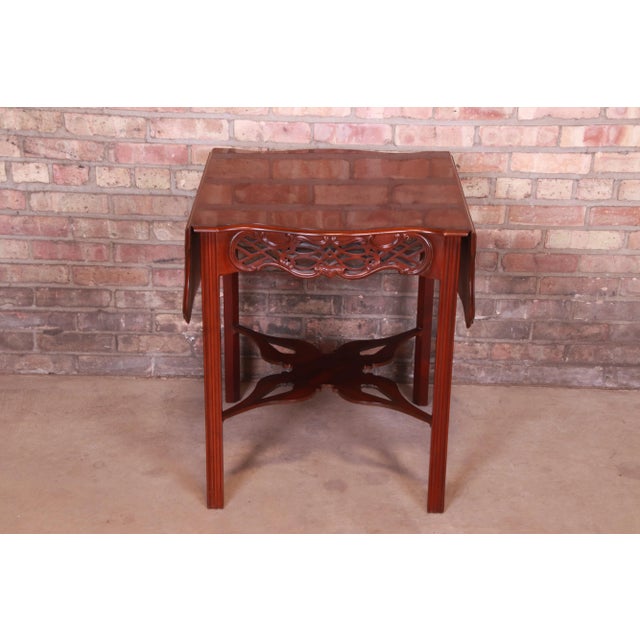Baker Furniture Historic Charleston Collection Carved Mahogany Pembroke