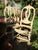 Wonderful quality set of six Gustavian dining chairs. Rounded back, open work, cut decoration. Removable upholstered horse...
