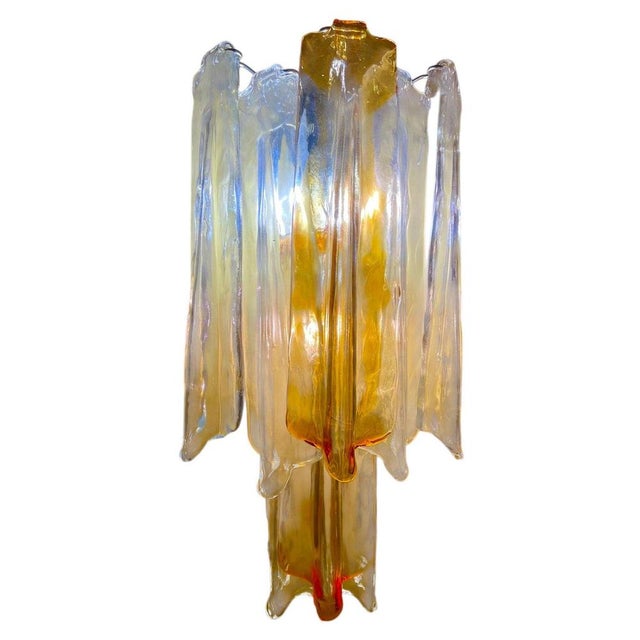 Glass Murano Wall Light with Chrome Structure from Fratelli Toso, Italy, 1970 For Sale - Image 11 of 11