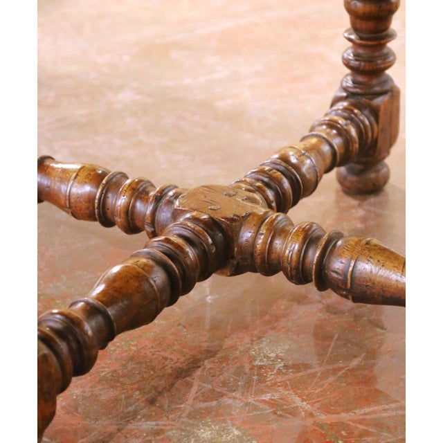 19th Century French Louis XIII Seven-Leg Chestnut Farmhouse Racetrack Table For Sale - Image 9 of 9