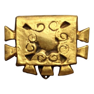 French Bronze Buckle Brooch Line Vautrin For Sale