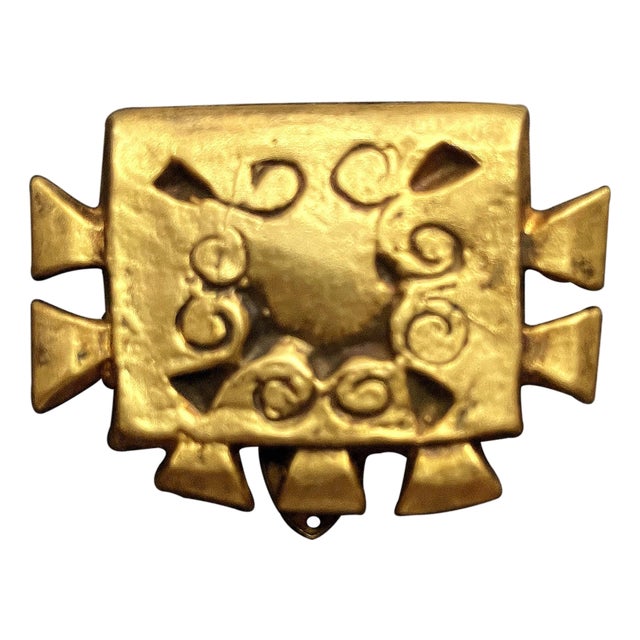 French Bronze Buckle Brooch Line Vautrin For Sale