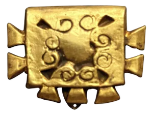 French Bronze Buckle Brooch Line Vautrin