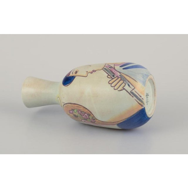 Ceramic Folkvisan Ceramic Vase by Carl Harry Stålhane for Rörstrand For Sale - Image 7 of 9