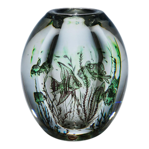 Vintage Fish Graal Vase by Edward Hald for Orrefors, Sweden 1947