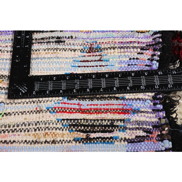 Textile Vintage Azilal Boucherouite Moroccan Rug, 03'01 X 07'02 For Sale - Image 7 of 10