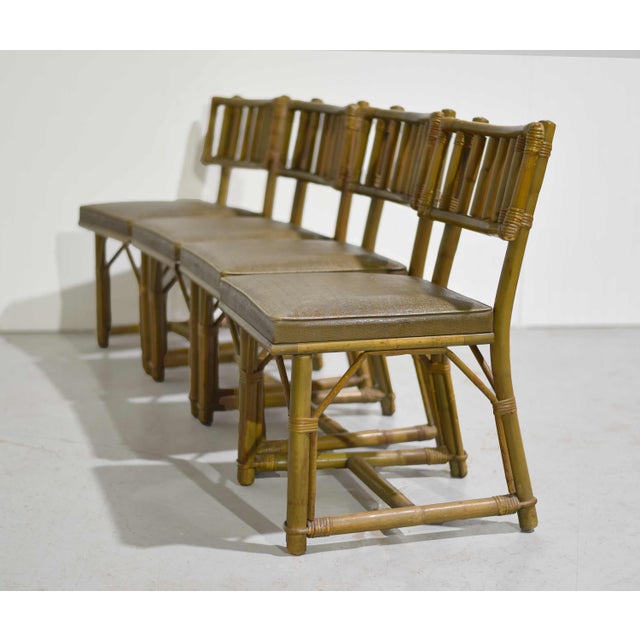 Mid-Century Modern Mid Century Rattan Bamboo John Wisner Dining Chairs by Ficks Reed - Set of 4 For Sale - Image 3 of 9